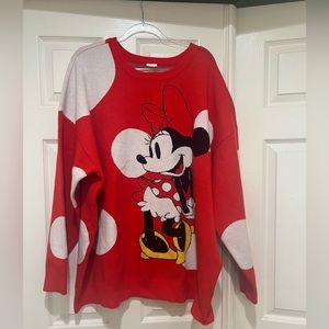 Disney Parks Classic Minnie Mouse Vintage Sweater Red Size 3xl